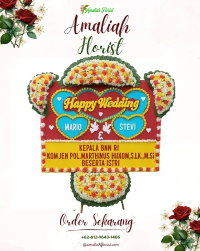 Karangan Papan Bunga Pernikahan di Mangkupalas